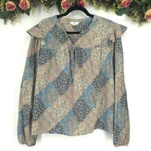 Time And Tru Women's Flutter Sleeve Paisley and Floral Blouse Size XXL NWT